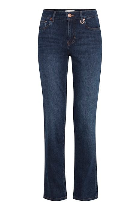 Pulz Emma HW Jeans Medium Straight - Dark Blue
