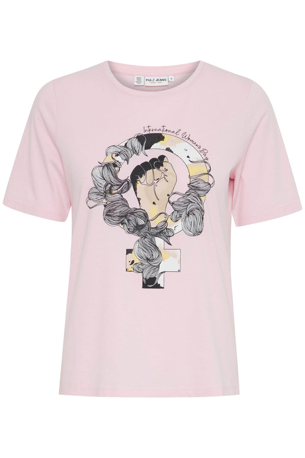 Pulz Jeans Zady t-shirt - Pink Lady