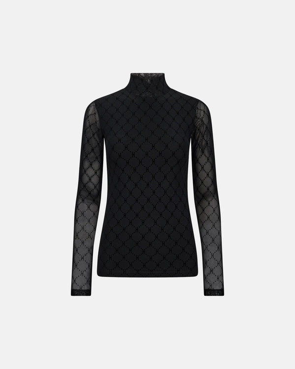 Hype the Detail Mesh High Neck - Black