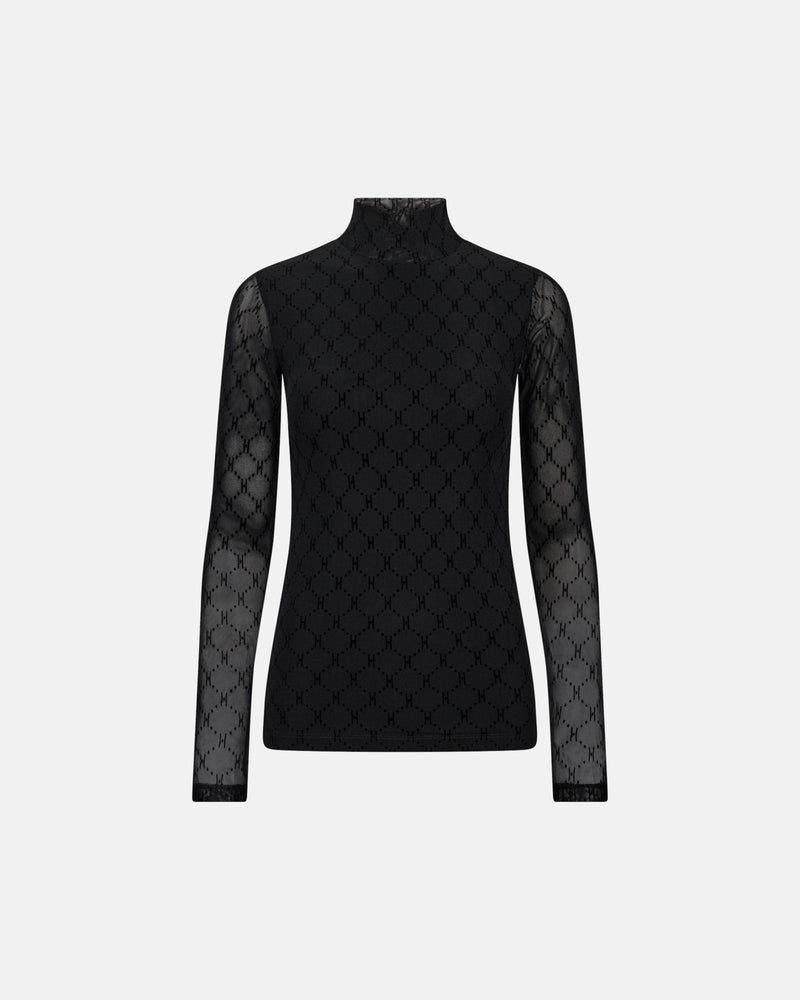 Hype the Detail Mesh High Neck - Black