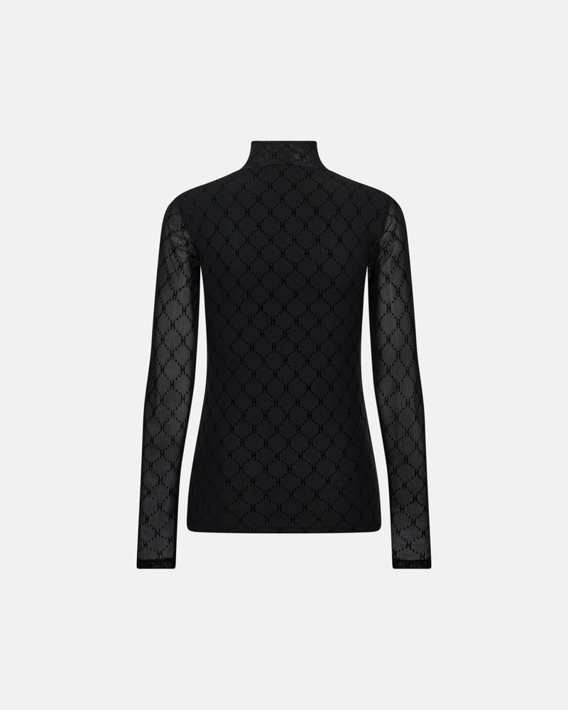 Hype the Detail Mesh High Neck - Black