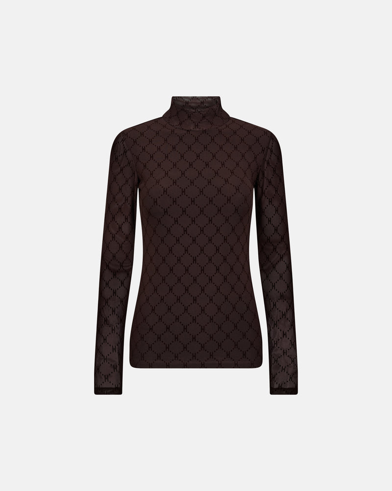Hype the Detail Mesh High Neck - Brown