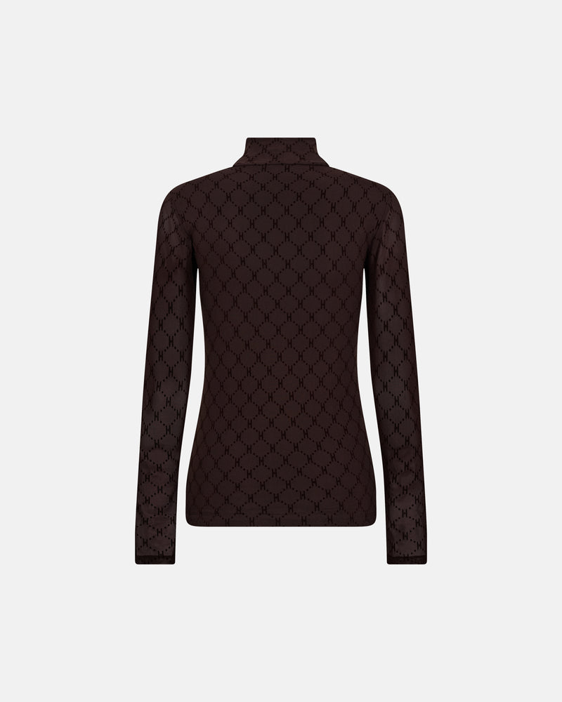 Hype the Detail Mesh High Neck - Brown
