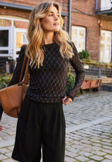Hype the Detail Mesh Blouse - Brown