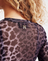 Hype The Detail Mesh Blouse w/Print - Grey