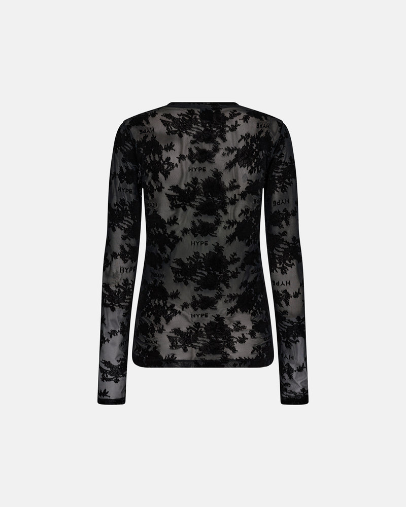 Hype the Detail Lace Blouse - Black