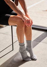JBS of Denmark Ankle Rib Socks - Light Grey