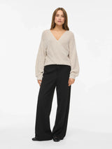 Vila Sulvana Rev V-Neck L/S Knit Top
