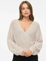 Vila Sulvana Rev V-Neck L/S Knit Top