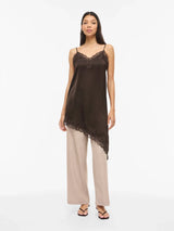 Vila Lacey Strap Dress - Coffee Bean