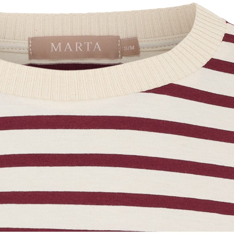 Marta Brooklyn Tee - Beige/Bordeaux