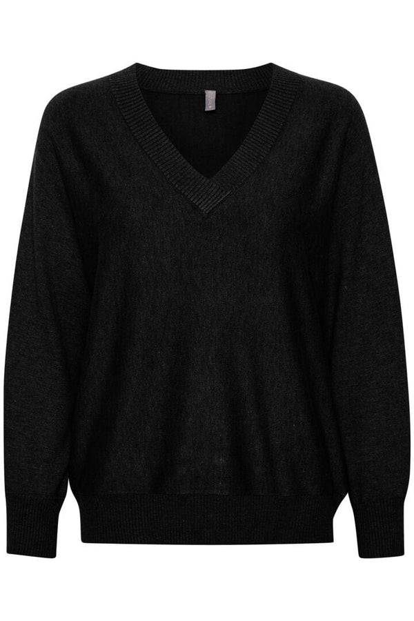 Pre Order Culture Annemarie v-Neck Pullover - Black