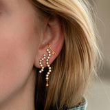 Stine A - Petit Dot Wave Earring with Champagne Stone