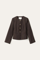 Noella N-Kasaundra LS Blazer - Chocolate