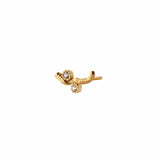 Stine A Flow earing white two stones - Gold