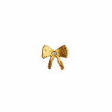 Stine A - Petit Bow Earring White stone  - Gold