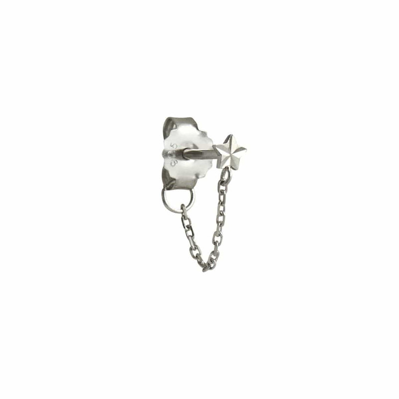Stine a Star Etoile With Chain Eaaring - Silvur