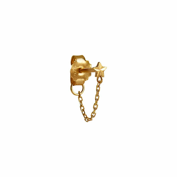 Stine a Star Etoile With Chain Eaaring - Gold