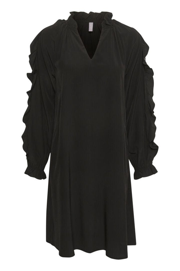 Culture Asmine Flounce Dress - Black