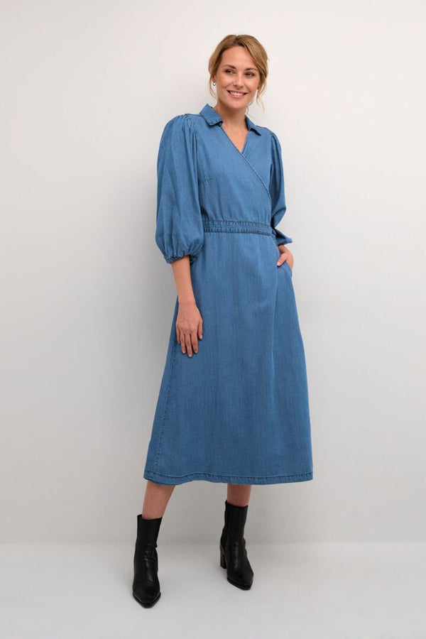 Culture Arpa Wrap Dress - Dark Blue Wash