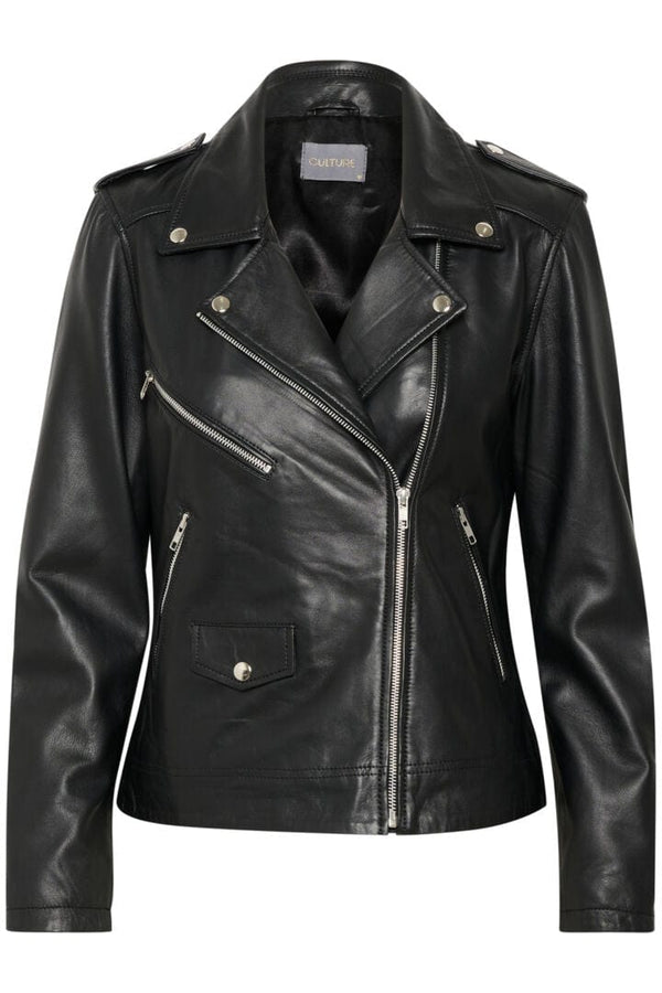 Culture Canja Leather Jacket - Black