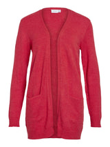 Vila Viril Open L/S Knit Cardigan - Barbados Cherry