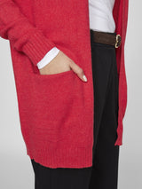 Vila Viril Open L/S Knit Cardigan - Barbados Cherry