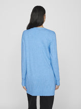 Vila Viril Open L/S Knit Cardigan - Blissful Blue