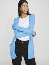 Vila Viril Open L/S Knit Cardigan - Blissful Blue