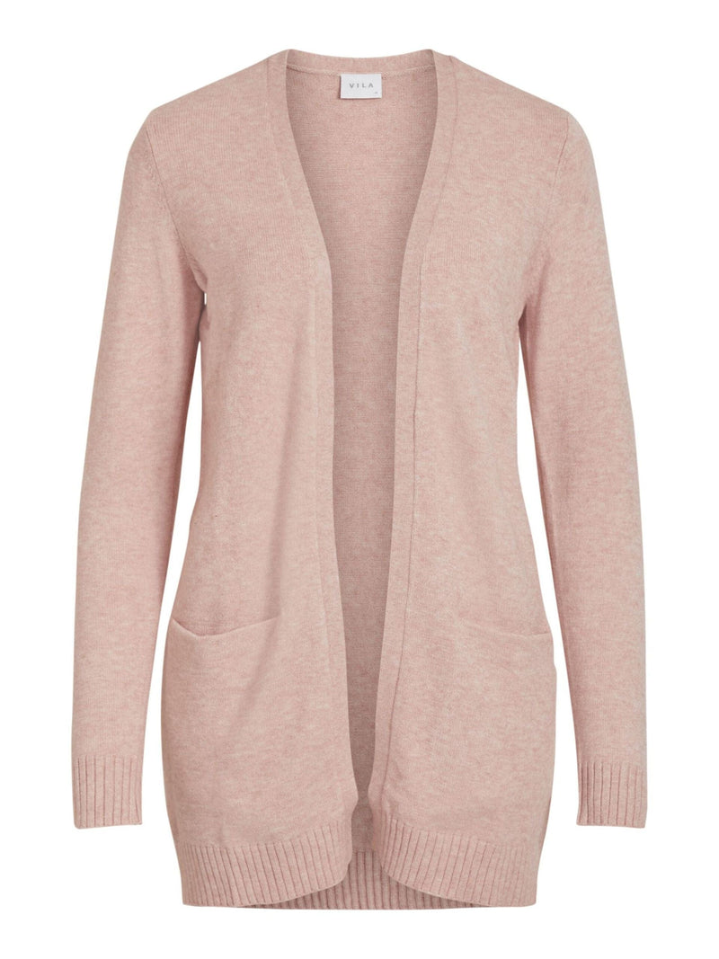 Vila Viril Open L/S Knit Cardigan - Misty Rose