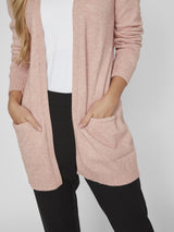 Vila Viril Open L/S Knit Cardigan - Misty Rose