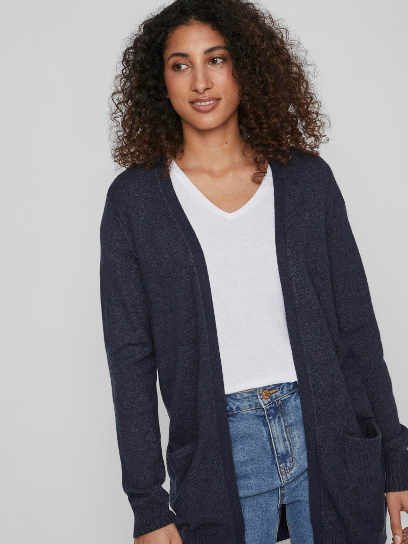 Vila Viril Open L/S Knit Cardigan - Total Eclipse