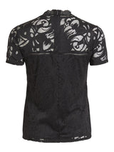 Vila Vistasia Lace S/S Top - Black