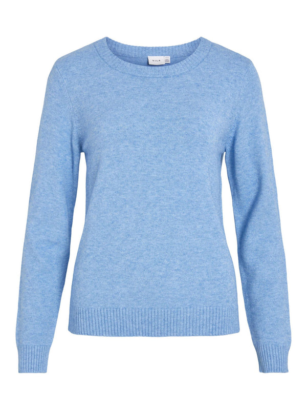 Vila Viril O-neck L/S knit - Blissful Blue