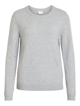 Vila viril o-neck L/S knit - Light Grey Melange