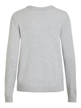 Vila viril o-neck L/S knit - Light Grey Melange