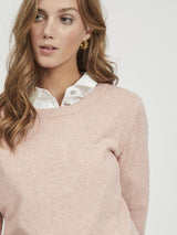 Vila O-neck Knit Top - Rose Misty