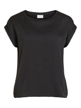 Vila Ellette satin top - Black