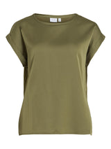 Vila Ellette satin top - Capulet Olive