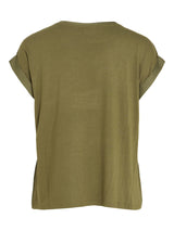 Vila Ellette satin top - Capulet Olive