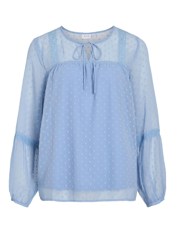 Vila Edee L/S Top - Blissful Blue