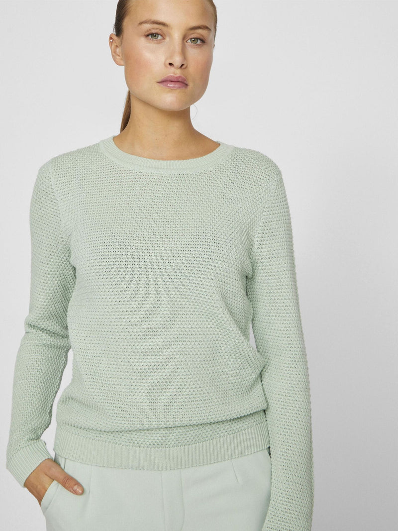 Vila Dalo O-Neck L/S Knit Top - Silt Green