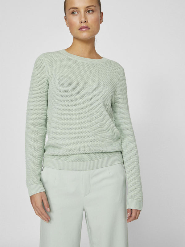 Vila Dalo O-Neck L/S Knit Top - Silt Green