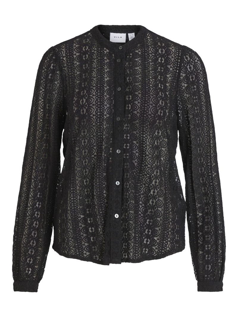 Vila Vichikka Lace L/S Shirt - Black