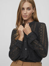 Vila Vichikka Lace L/S Shirt - Black