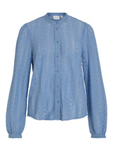 Vila Vichikka Lace L/S Shirt - Blissful Blue