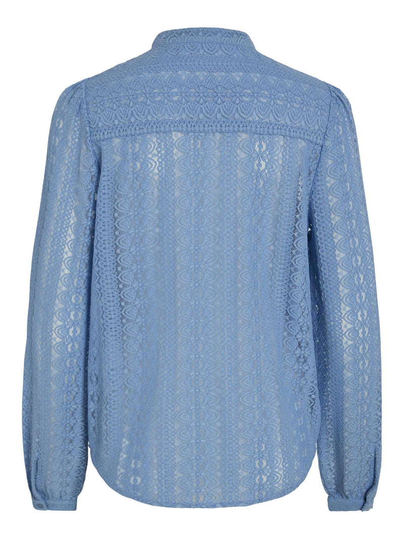 Vila Vichikka Lace L/S Shirt - Blissful Blue