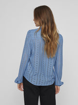 Vila Vichikka Lace L/S Shirt - Blissful Blue