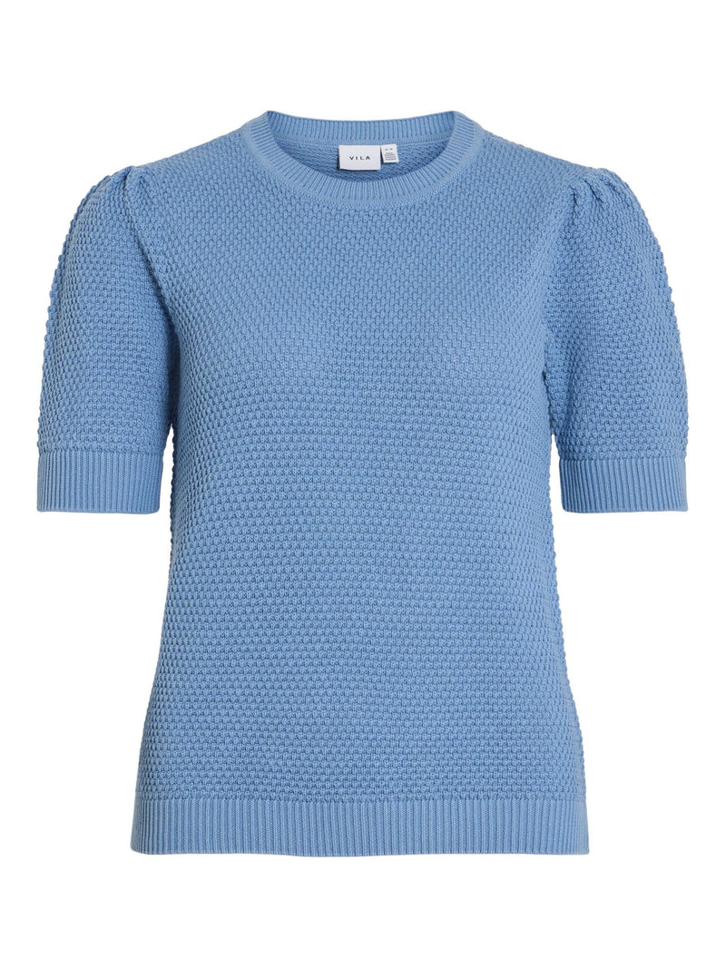 Vila Dalo O-Neck Knit Top - Blissful Blue