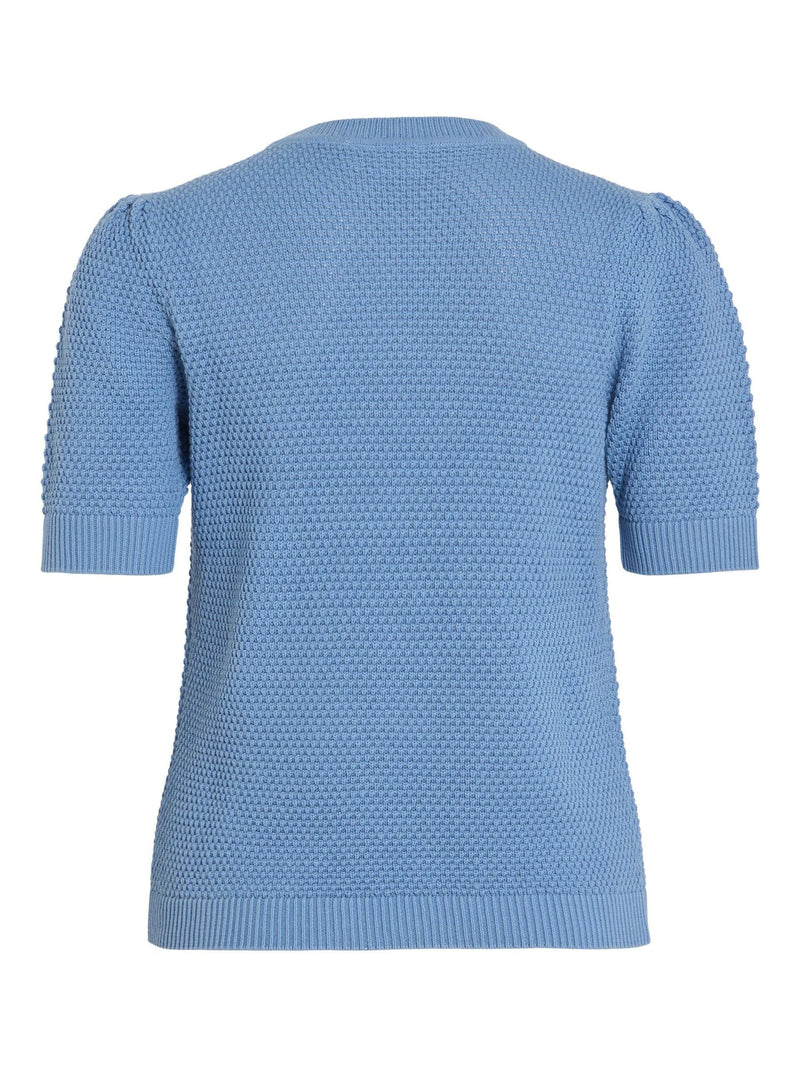 Vila Dalo O-Neck Knit Top - Blissful Blue